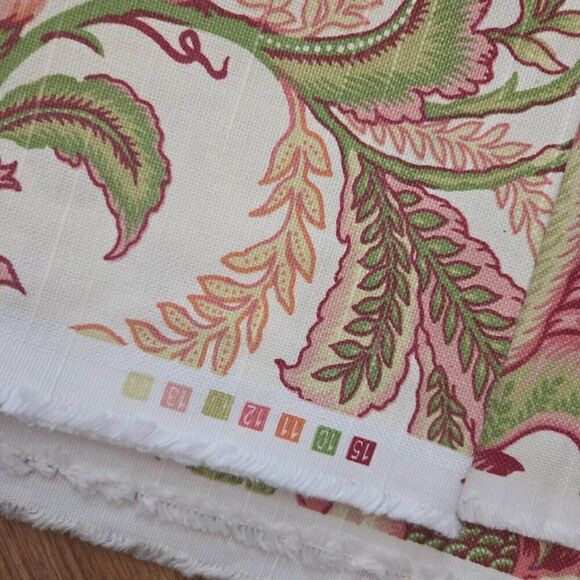 Richloom Wicklojs Passion Pink Jacobean Floral Vine Fabric 1.95 Yards 54"W - Picture 4 of 4